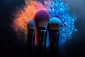 Fluffy Brushes With Pink And Blue Cloud Royalty Free Stock Photo