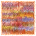 Fluffy carpet with weave grunge striped, wavy colorful pattern