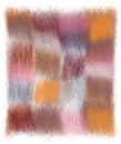 Fluffy checkered plaid with grunge weave colorful square elements in pastel colors