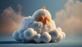 Fluffy Chicken Dozes off on a Fluffy Cloud