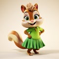 Stylish Cartoon Female Character In Alvin And The Chipmunks Style