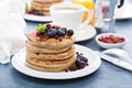 Fluffy chocolate chip pancakes Royalty Free Stock Photo