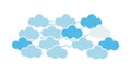 Fluffy cloud cluster, natural weather element, sky texture vector design Generative AI Royalty Free Stock Photo