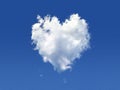 Fluffy cloud of the shape of heart.