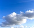 Fluffy cloud textureon clear blue sky Royalty Free Stock Photo