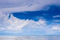 Clouds in the bright blue sky over sea Royalty Free Stock Photo