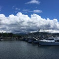 Fluffy Clouds in Harbor