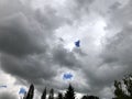 Fluffy Clouds Before a Prairie Rainstorm Royalty Free Stock Photo