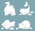 Fluffy clouds in shape of animals in blue sky Royalty Free Stock Photo