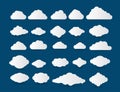 Fluffy clouds vector set