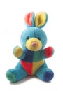 Fluffy colorful rabbit toy