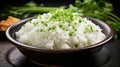 fluffy cooked rice white