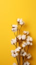 Fluffy cotton flowers on a branch