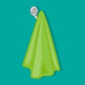 A towel weighs on the towel holder. Vector illustration.