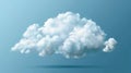 Fluffy cumulus cloud, realistic modern illustration of a weather meteo icon. Modern illustration of a realistic weather