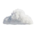 Fluffy cumulus cloud with subtle blue hues isolated on white background Royalty Free Stock Photo