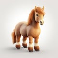 Fluffy 3d Horse Icon With Cute And Playful Character Design