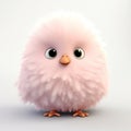 Fluffy 3d Renderings Of A Cute Pink Bunny Chicken