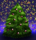 Fluffy decorated christmas tree Royalty Free Stock Photo