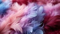 Fluffy feather boa, vibrant colors, elegance, beauty in nature generated by AI