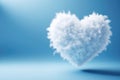 Fluffy Feathers White Heart on Blue Royalty Free Stock Photo