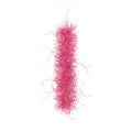 Fluffy font. Pink shaggy letter I. Hight quality hairy glyph. Capital letter. Fine detailed design element on white background.