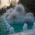 Fluffy fountains in Seaside Park of Baku city Royalty Free Stock Photo