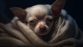 Fluffy French bulldog portrait, playful and cute generated by AI