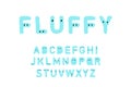 Fluffy hand drawn vector type font in cartoon comic style with eyes Royalty Free Stock Photo