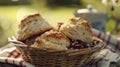 Fluffy homemade scones and jam a classic picnic staple that pairs well with the quiet serenity of stargazing