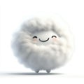 Happy Fluffy Cloud Character, Smiling Cartoon Cloud Mascot Royalty Free Stock Photo