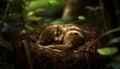 Fluffy kitten sleeping on tree branch peacefully generated by AI Royalty Free Stock Photo
