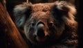 Fluffy koala sitting on eucalyptus tree branch generated by AI Royalty Free Stock Photo