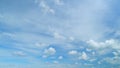 Fluffy layered clouds sky atmosphere. Puffy fluffy white clouds. Formation cloud sky scape. Timelapse. Royalty Free Stock Photo