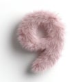 Fluffy light pink letter 9 designed with a 3D rendering style on a clean white background showcasing a soft and playful Royalty Free Stock Photo