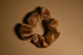 Fluffy light brown scrunchie