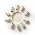 Minimal Retouching: Large Cup Of Tea With Sheep And Spiky Mounds