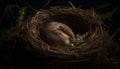 Fluffy newborn rodent hatching in birds nest generated by AI Royalty Free Stock Photo