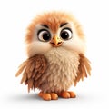 Fluffy Owl Cartoon: Cute And Playful 3d Animation Icon