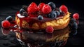 Fluffy Pancakes with Berries and Maple Syrup - A Delicious and Indulgent Breakfast or Brunch Dish