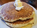 Fluffy pancakes with butter