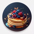 Ecstasy in Every Bite: Tempting Pancakes with Syrup and Berries, Nectar of True Delight!