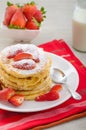 Fluffy pancakes with strawberries Royalty Free Stock Photo