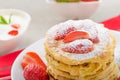 Fluffy pancakes with strawberries Royalty Free Stock Photo