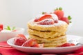 Fluffy pancakes with strawberries Royalty Free Stock Photo