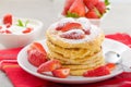 Fluffy pancakes with strawberries Royalty Free Stock Photo