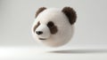 Fluffy Panda Head on White Background Royalty Free Stock Photo