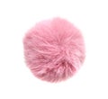 Fluffy pink ball isolated on white Royalty Free Stock Photo