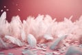 Fluffy pink feathers. Generate Ai