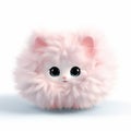 Fluffy Pink Stuffed Animal: Cute 3d Animation Style Icon